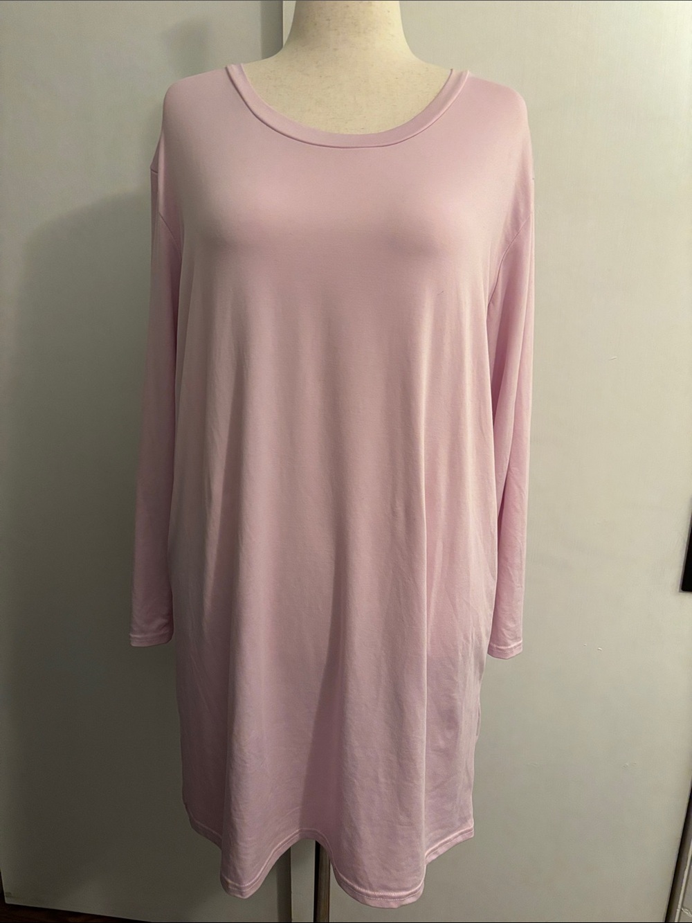 Everyday Cozy Long Sleeve Tunic Nightshirt - Pink